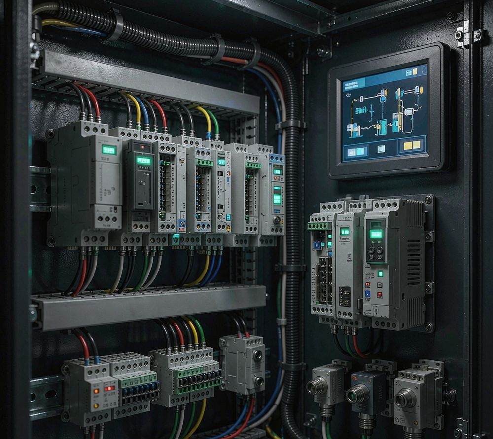 PLC, HMI and VFD automation components